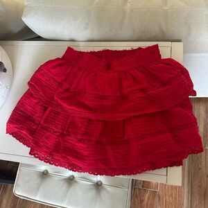 NWT Day + Moon red ruffle skort